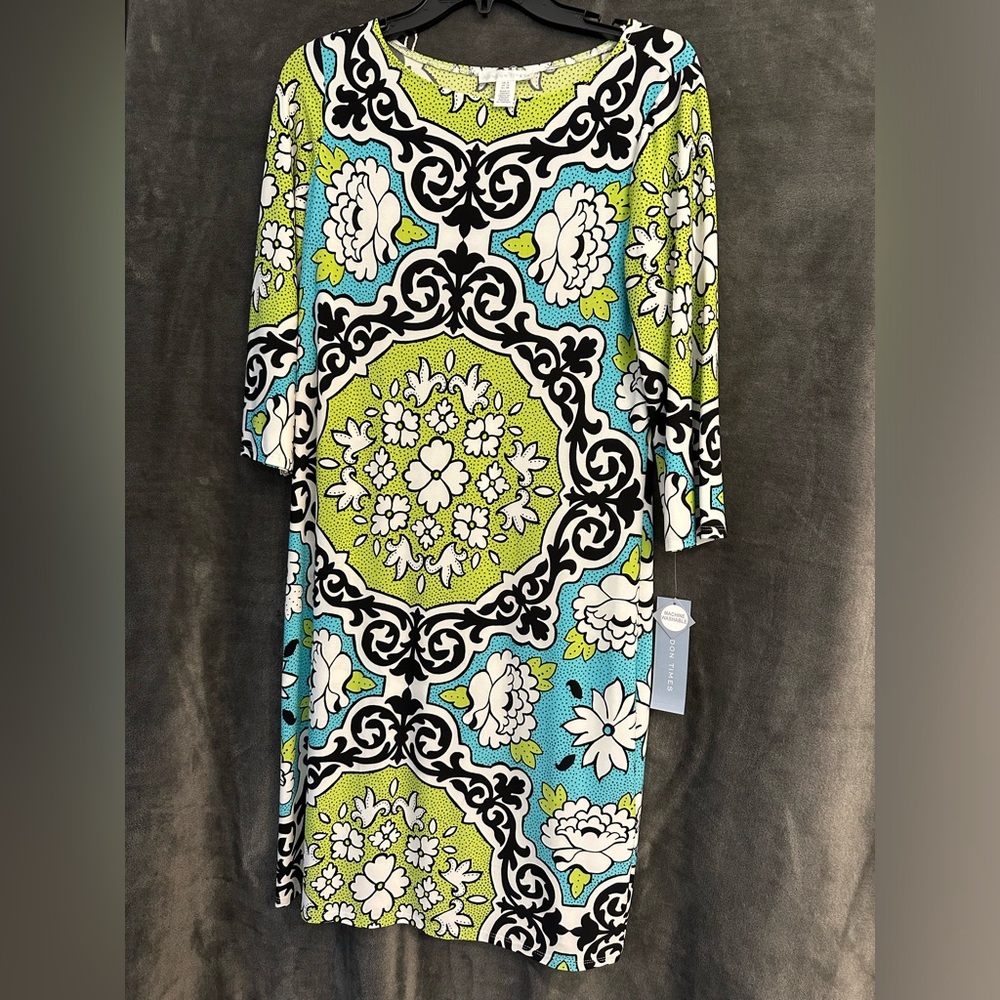 Fun, bright dress for work or play, London Times, size 8